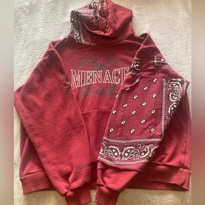 Menace Beverly Hills Gun Range Red Bandana Hoodie